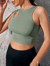 Solid Color Cut Out Ribbed Tank Top